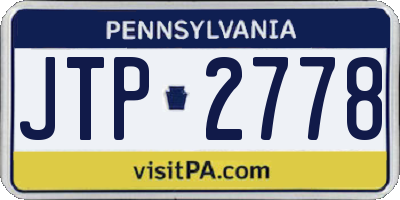 PA license plate JTP2778