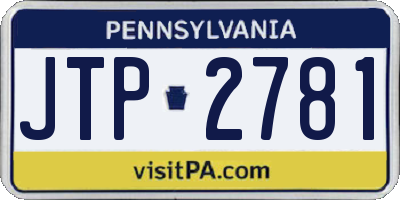 PA license plate JTP2781