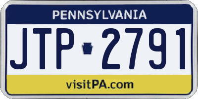 PA license plate JTP2791