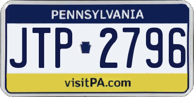 PA license plate JTP2796