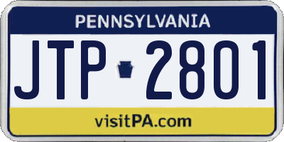 PA license plate JTP2801