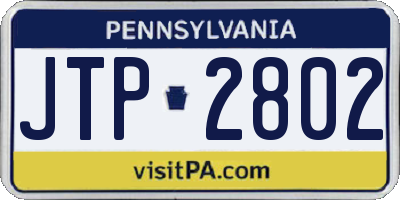 PA license plate JTP2802