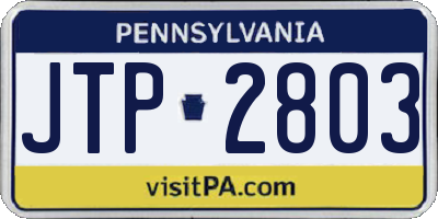 PA license plate JTP2803