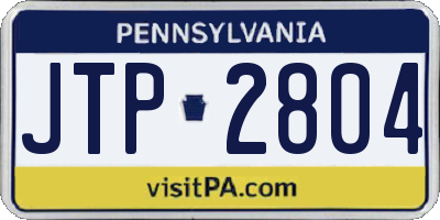 PA license plate JTP2804
