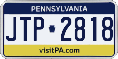 PA license plate JTP2818