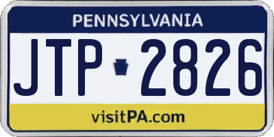 PA license plate JTP2826