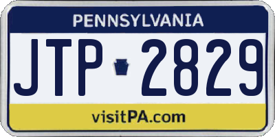 PA license plate JTP2829