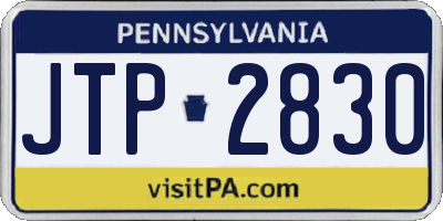 PA license plate JTP2830