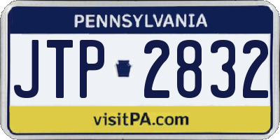 PA license plate JTP2832