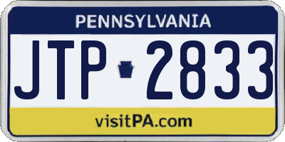 PA license plate JTP2833