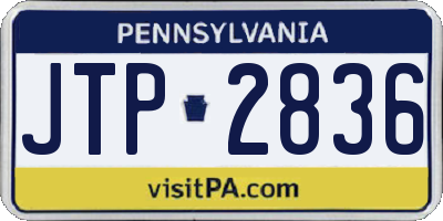 PA license plate JTP2836