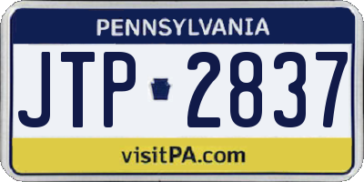 PA license plate JTP2837