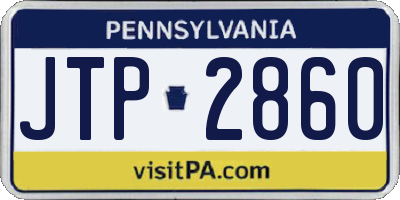 PA license plate JTP2860