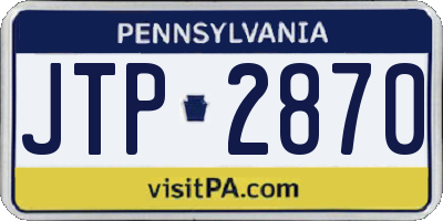 PA license plate JTP2870