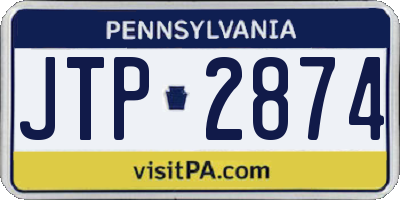 PA license plate JTP2874