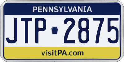 PA license plate JTP2875