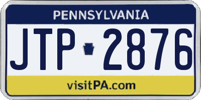 PA license plate JTP2876