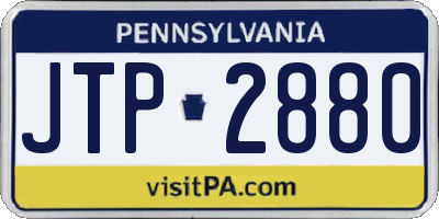 PA license plate JTP2880