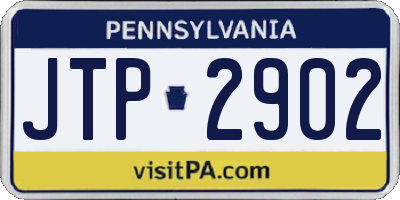 PA license plate JTP2902