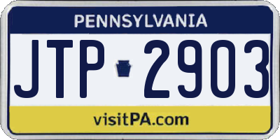 PA license plate JTP2903