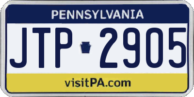 PA license plate JTP2905