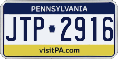 PA license plate JTP2916