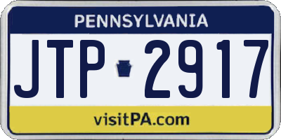 PA license plate JTP2917