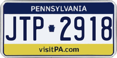 PA license plate JTP2918