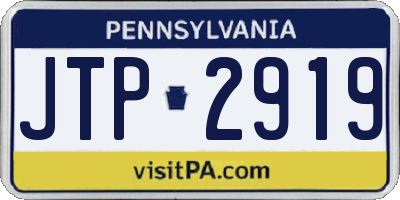 PA license plate JTP2919