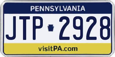 PA license plate JTP2928