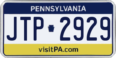 PA license plate JTP2929