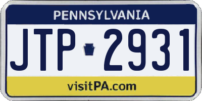 PA license plate JTP2931