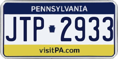 PA license plate JTP2933
