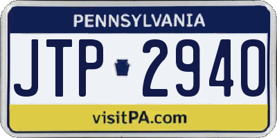 PA license plate JTP2940