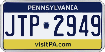 PA license plate JTP2949
