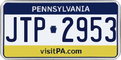 PA license plate JTP2953