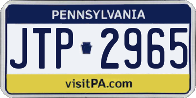PA license plate JTP2965