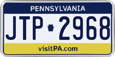 PA license plate JTP2968