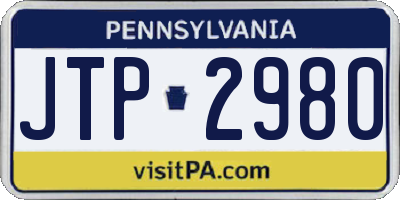 PA license plate JTP2980