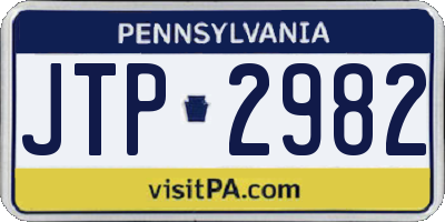 PA license plate JTP2982