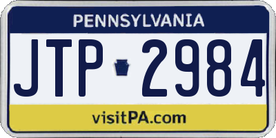 PA license plate JTP2984