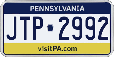 PA license plate JTP2992