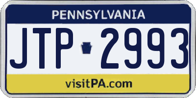 PA license plate JTP2993