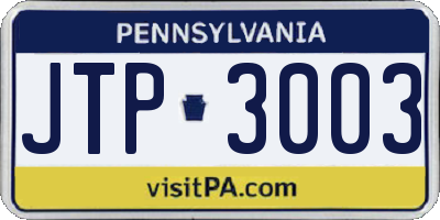 PA license plate JTP3003
