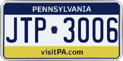PA license plate JTP3006