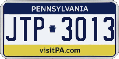 PA license plate JTP3013