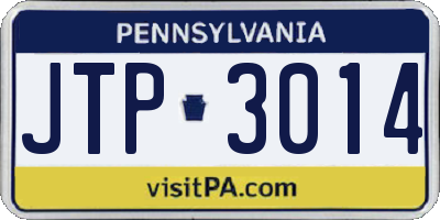 PA license plate JTP3014