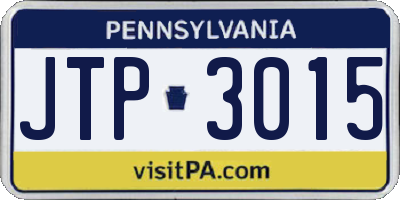 PA license plate JTP3015