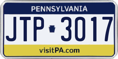 PA license plate JTP3017
