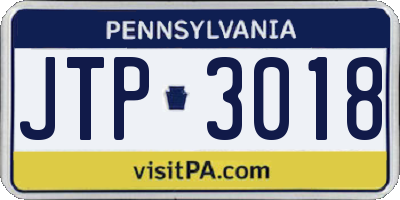PA license plate JTP3018